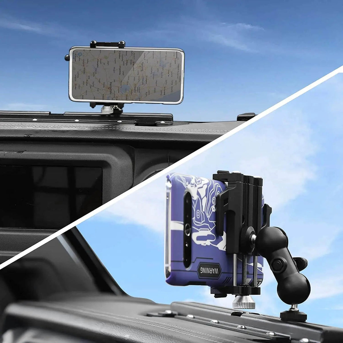 For 2018+ Jeep Wrangler JL JLU & Gladiator JT Metal Dash Phone Holder, Dashboard Phone Mount