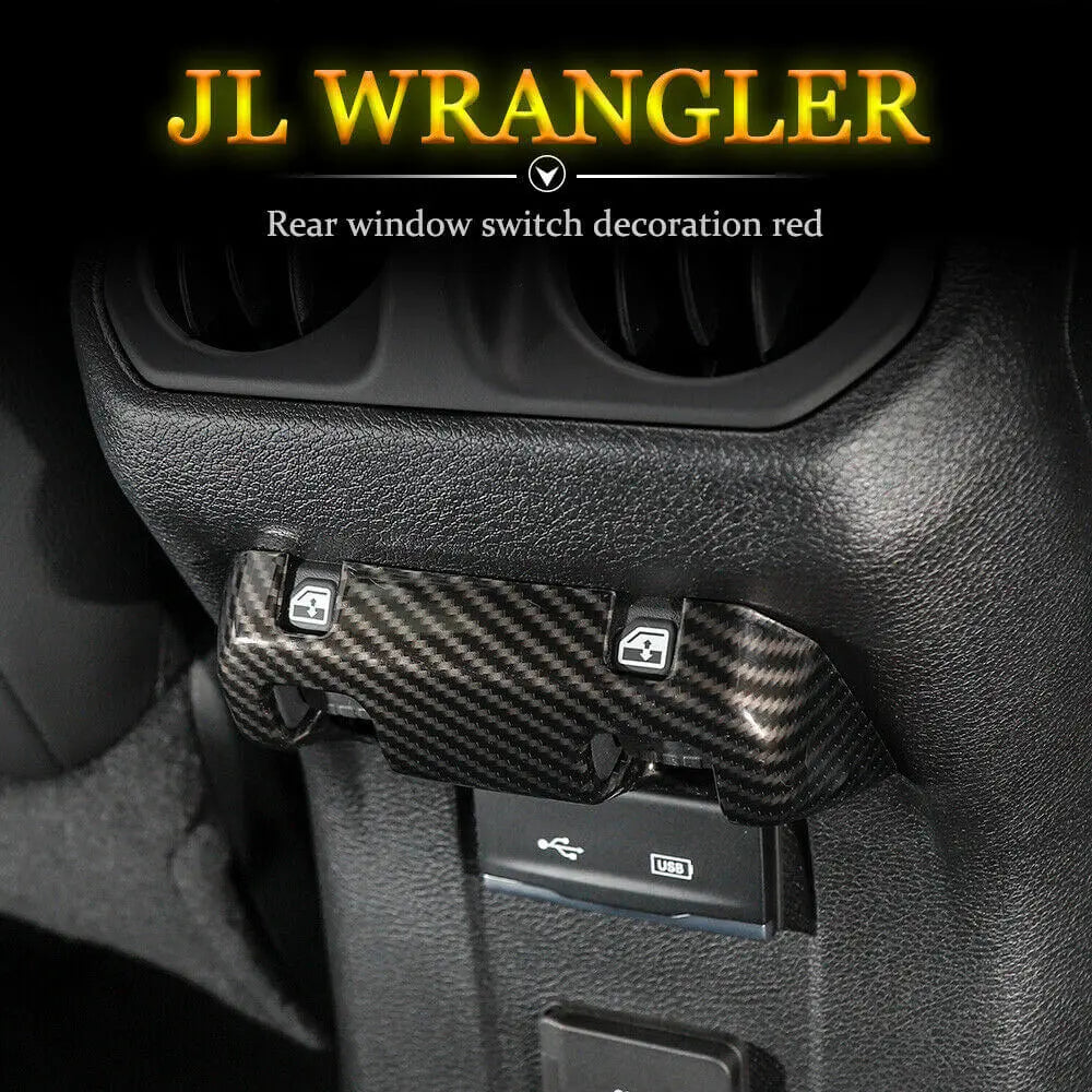 For 2018+ Jeep Wrangler JL JLU & Gladiator JT Rear Window Lift Switch Panel Cover Trim