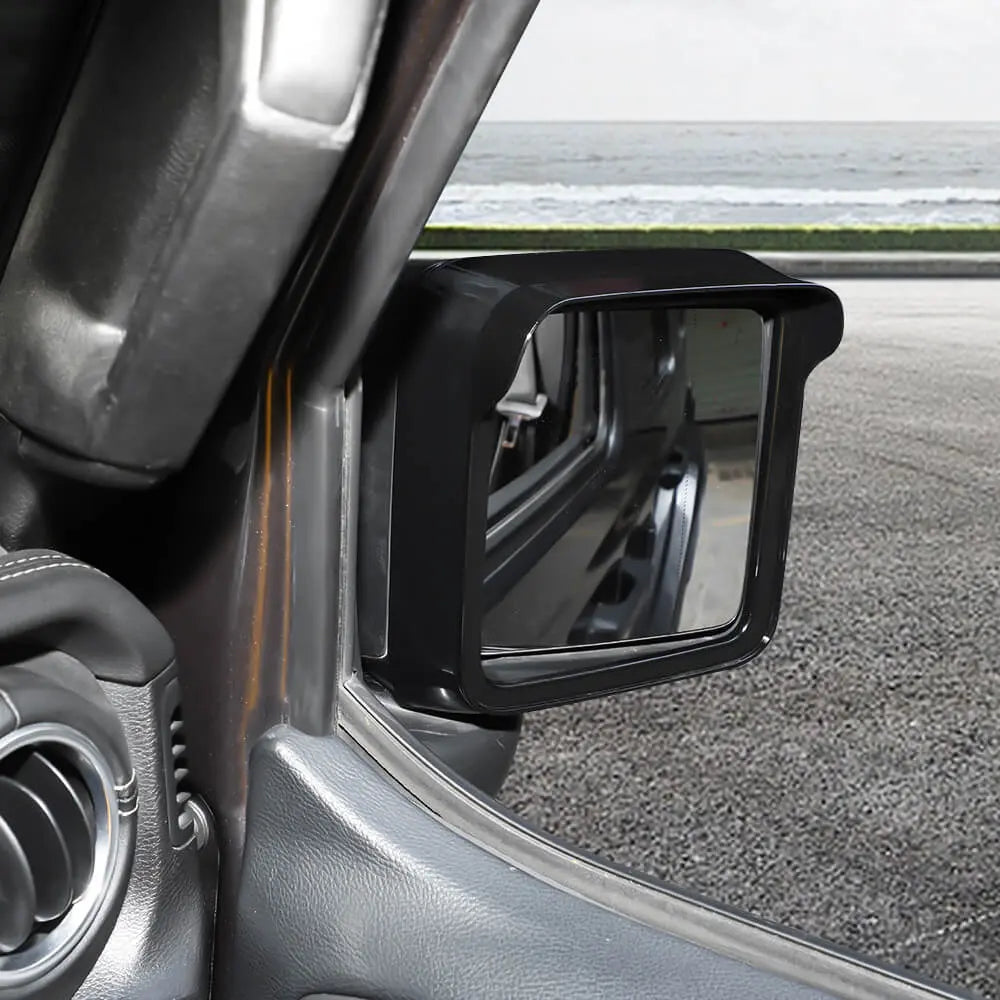 For 2018+ Jeep Wrangler JL JLU & Gladiator JT Side Mirror Rain Visor Eyebrow Trim – With Turn Signals Only, 2PCS