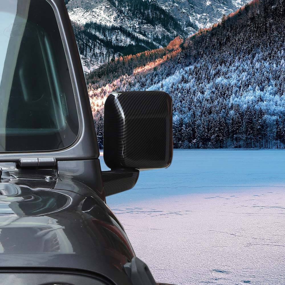 For 2018+ Jeep Wrangler JL JLU & Gladiator JT Side Mirror & Base Cover Trim – Without Turn Signals Only, 6PCS
