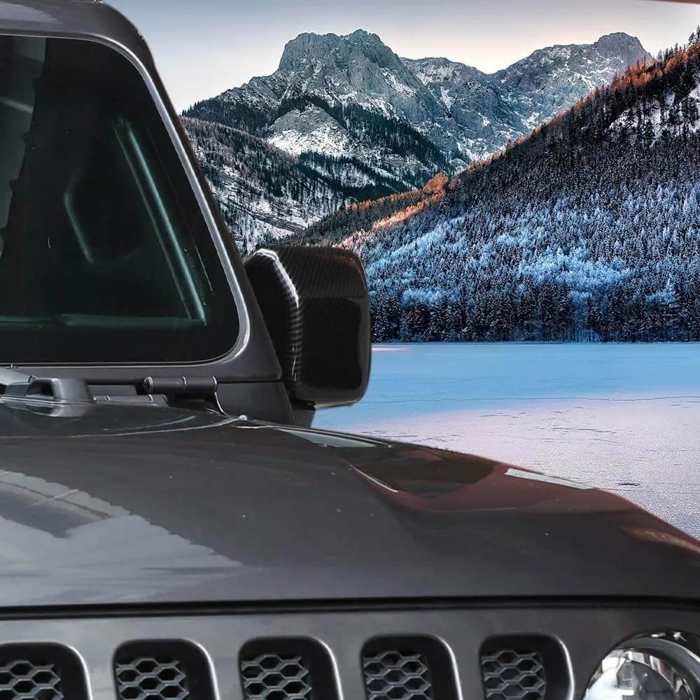 For 2018+ Jeep Wrangler JL JLU & Gladiator JT Side Mirror & Base Cover Trim – Without Turn Signals Only, 6PCS
