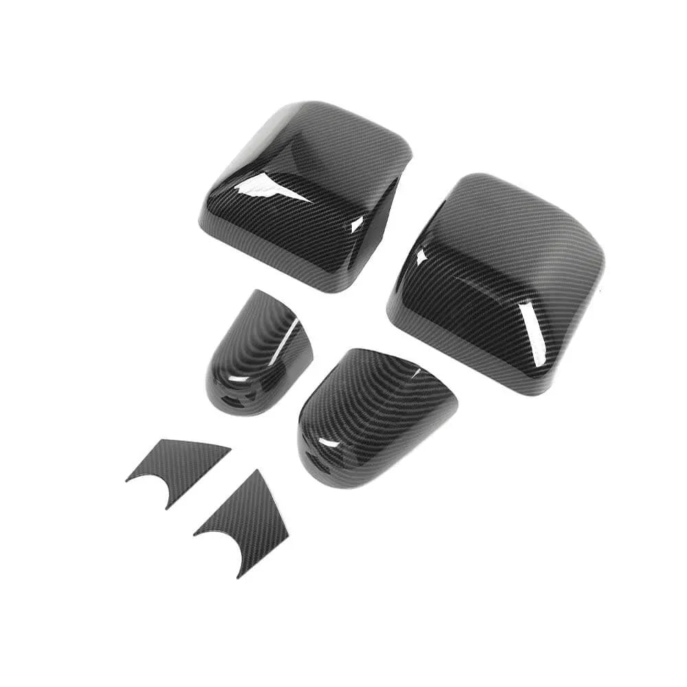 For 2018+ Jeep Wrangler JL JLU & Gladiator JT Side Mirror & Base Cover Trim – Without Turn Signals Only, 6PCS