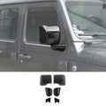 For 2018+ Jeep Wrangler JL JLU & Gladiator JT Side Mirror & Base Cover Trim – Without Turn Signals Only, 6PCS