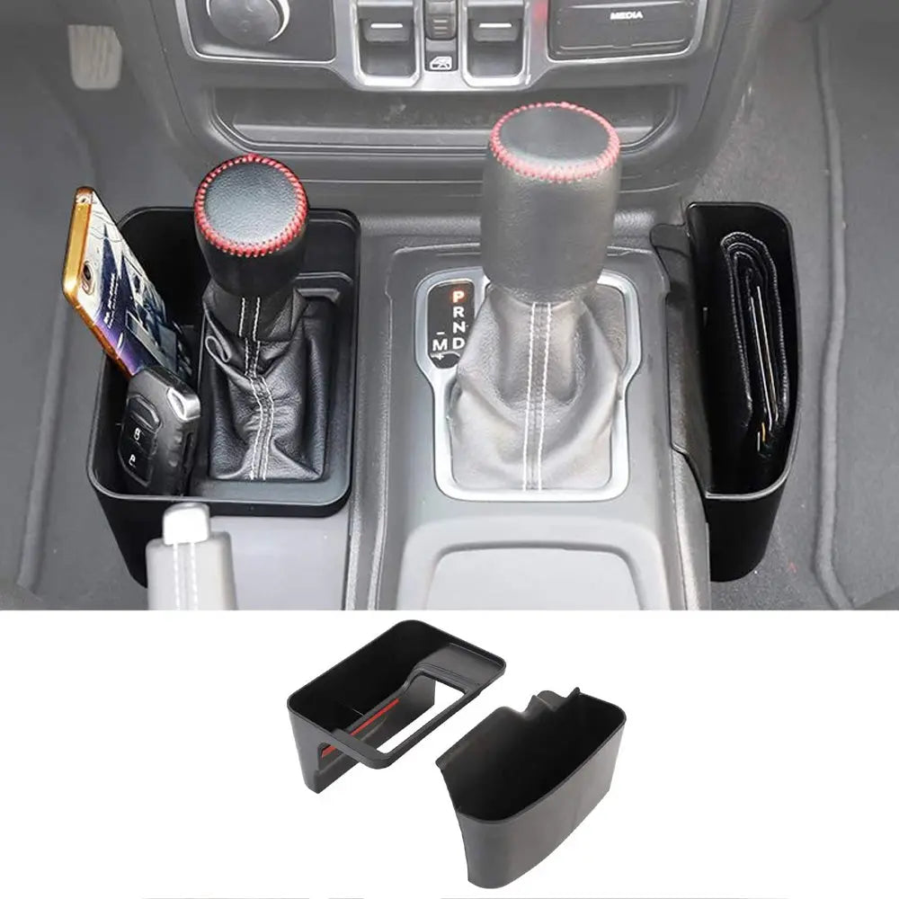For 2018+ Jeep Wrangler JL JLU & Gladiator JT Gear Shift Center Console Storage Box Auto Transmission Shifter Organizer