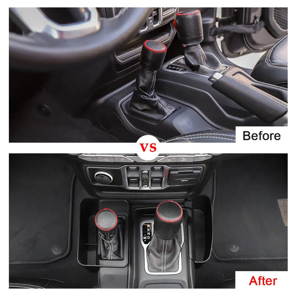 For 2018+ Jeep Wrangler JL JLU & Gladiator JT Gear Shift Center Console Storage Box Auto Transmission Shifter Organizer
