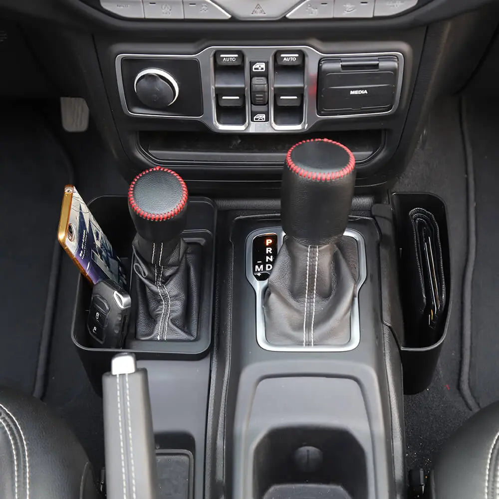 For 2018+ Jeep Wrangler JL JLU & Gladiator JT Gear Shift Center Console Storage Box Auto Transmission Shifter Organizer