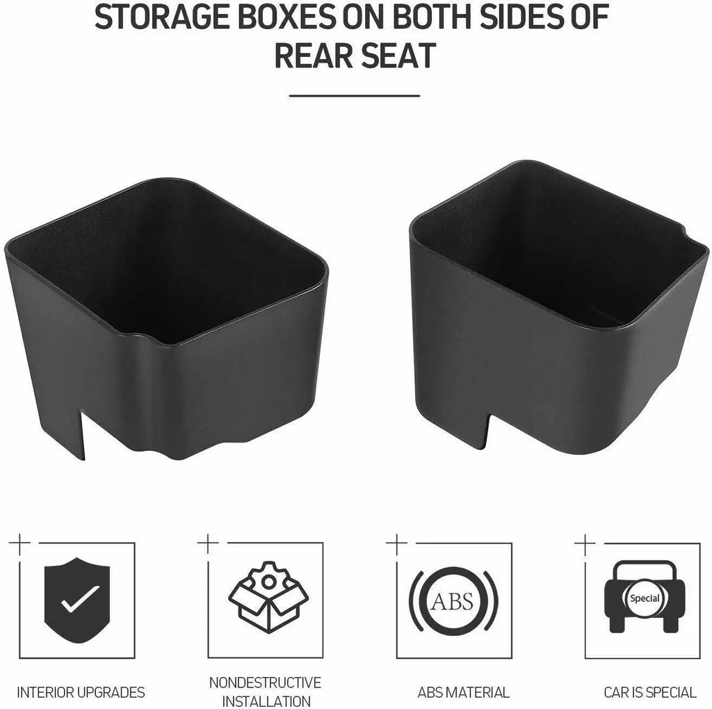 For 2018+ Jeep Wrangler JL JLU, Gladiator JT 2PCS Rear Seat Side Storage Tray Organizer Box