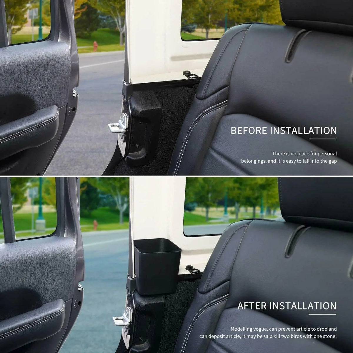 For 2018+ Jeep Wrangler JL JLU, Gladiator JT 2PCS Rear Seat Side Storage Tray Organizer Box