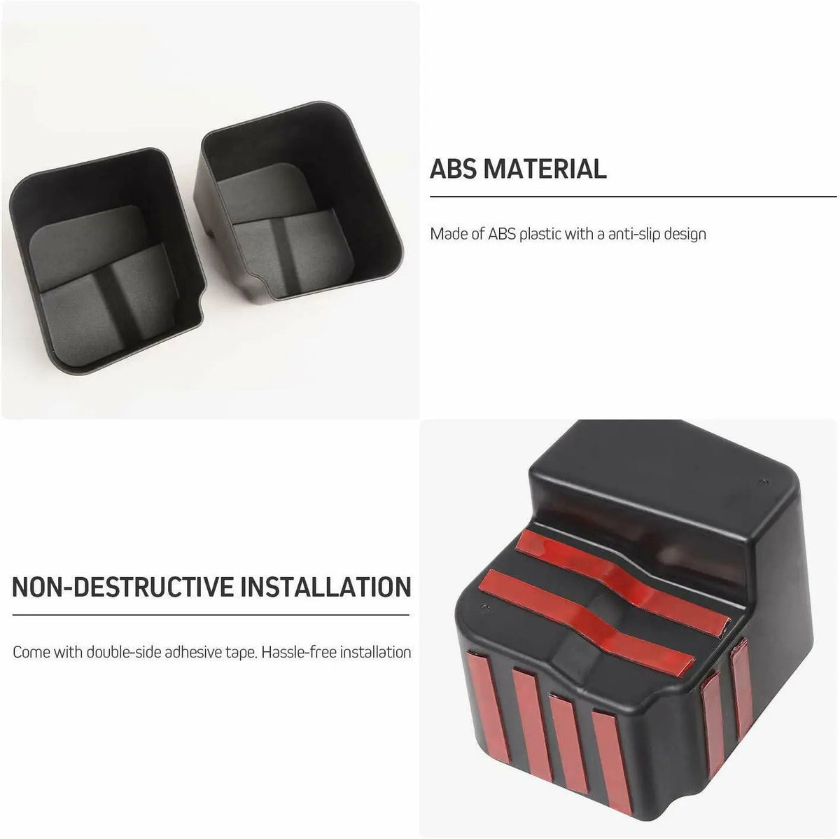 For 2018+ Jeep Wrangler JL JLU, Gladiator JT 2PCS Rear Seat Side Storage Tray Organizer Box