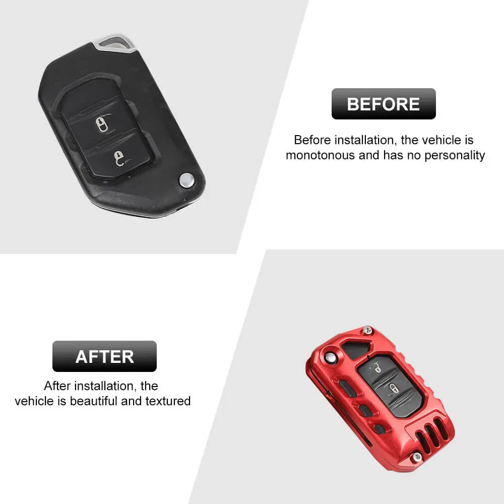 For 2018+ Jeep Wrangler JL JLU, Gladiator JT Aluminum Key Fob Cover Case