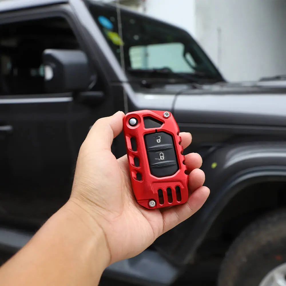 For 2018+ Jeep Wrangler JL JLU, Gladiator JT Aluminum Key Fob Cover Case