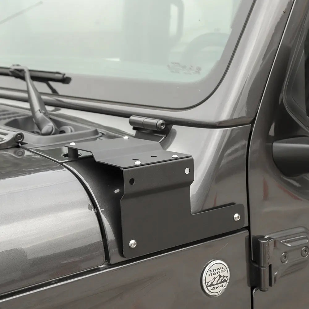 For 2018+ Jeep Wrangler JL JLU, Gladiator JT Car A-Pillar LED Light Mounting Bracket Black 2PCS