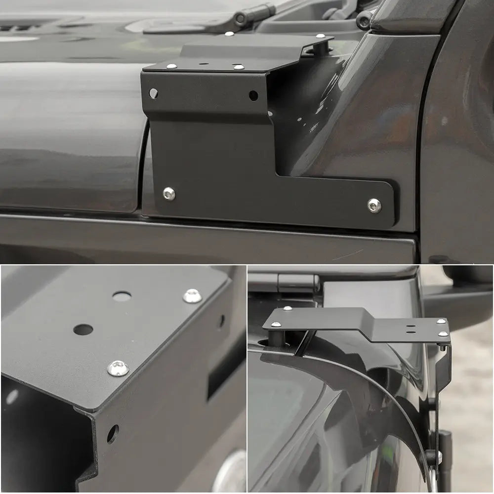 For 2018+ Jeep Wrangler JL JLU, Gladiator JT Car A-Pillar LED Light Mounting Bracket Black 2PCS