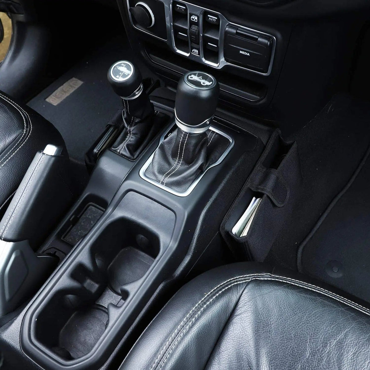 For 2018+ Jeep Wrangler JL JLU, Gladiator JT Center Console Gear Shift Storage Bag Organizer