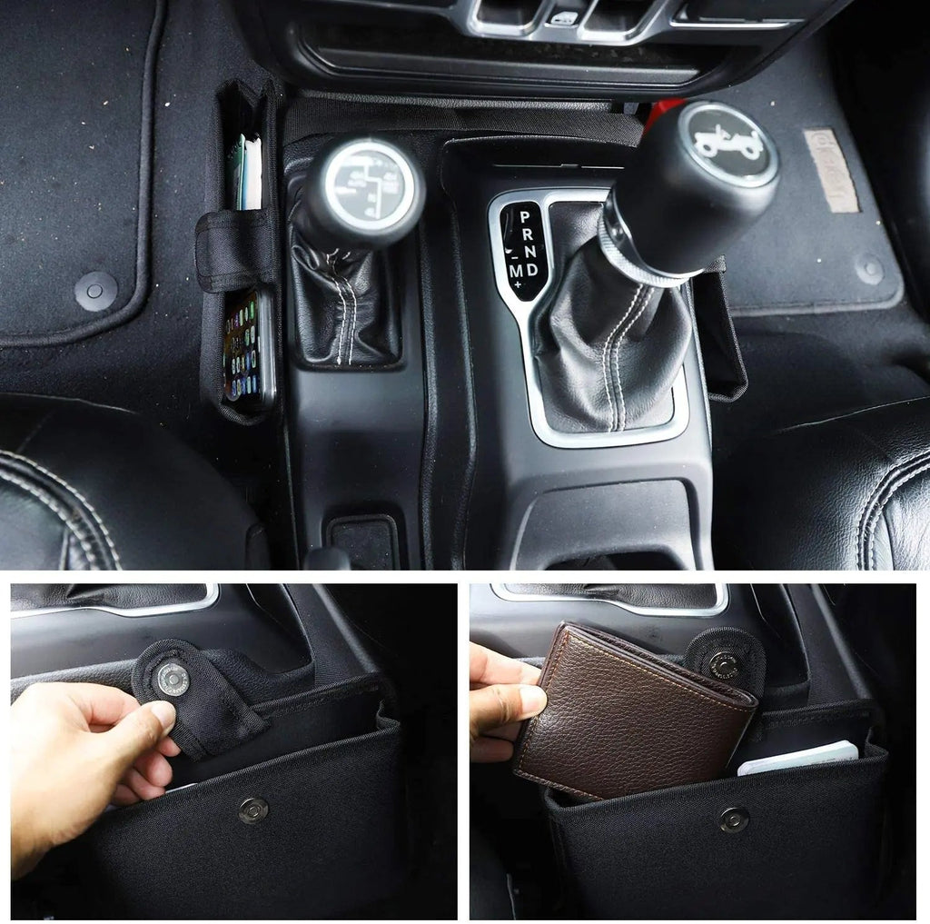 For 2018+ Jeep Wrangler JL JLU, Gladiator JT Center Console Gear Shift Storage Bag Organizer