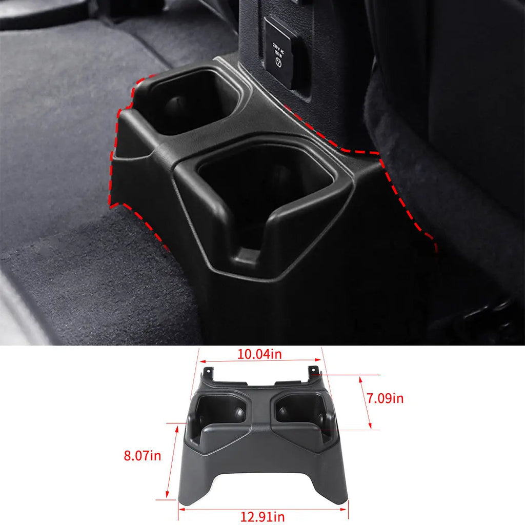For 2018+ Jeep Wrangler JL JLU, Gladiator JT Rear Seat Cup Holder Floor Console Mounted Drink Holders Storage Box