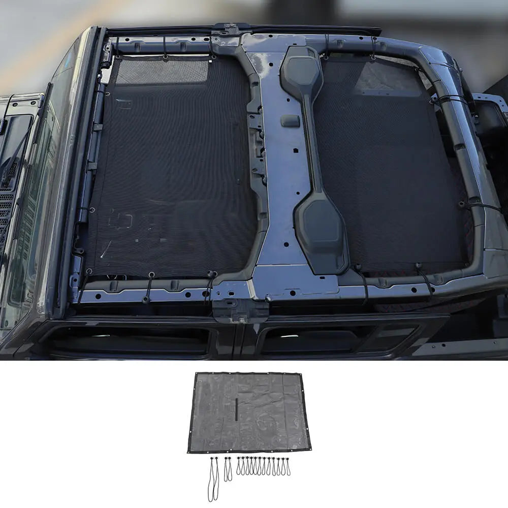 For 2018+ Jeep Wrangler JL 4 Door Sun Shade Mesh Bikini Top Sunshade UV Protection