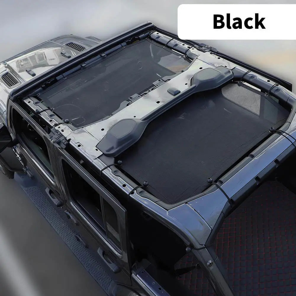 For 2018+ Jeep Wrangler JL 4 Door Sun Shade Mesh Bikini Top Sunshade UV Protection