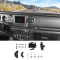 For 2018+ Jeep Wrangler JL/JT Aluminum Air Conditioning Tuyere Mobile Phone Holder Black
