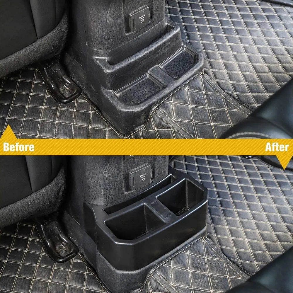 For 2018+ Jeep Wrangler JL JT Console Mounted Drink Holder Rear Seat Storage Organizer