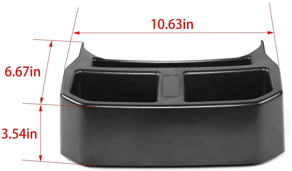 For 2018+ Jeep Wrangler JL JT Console Mounted Drink Holder Rear Seat Storage Organizer