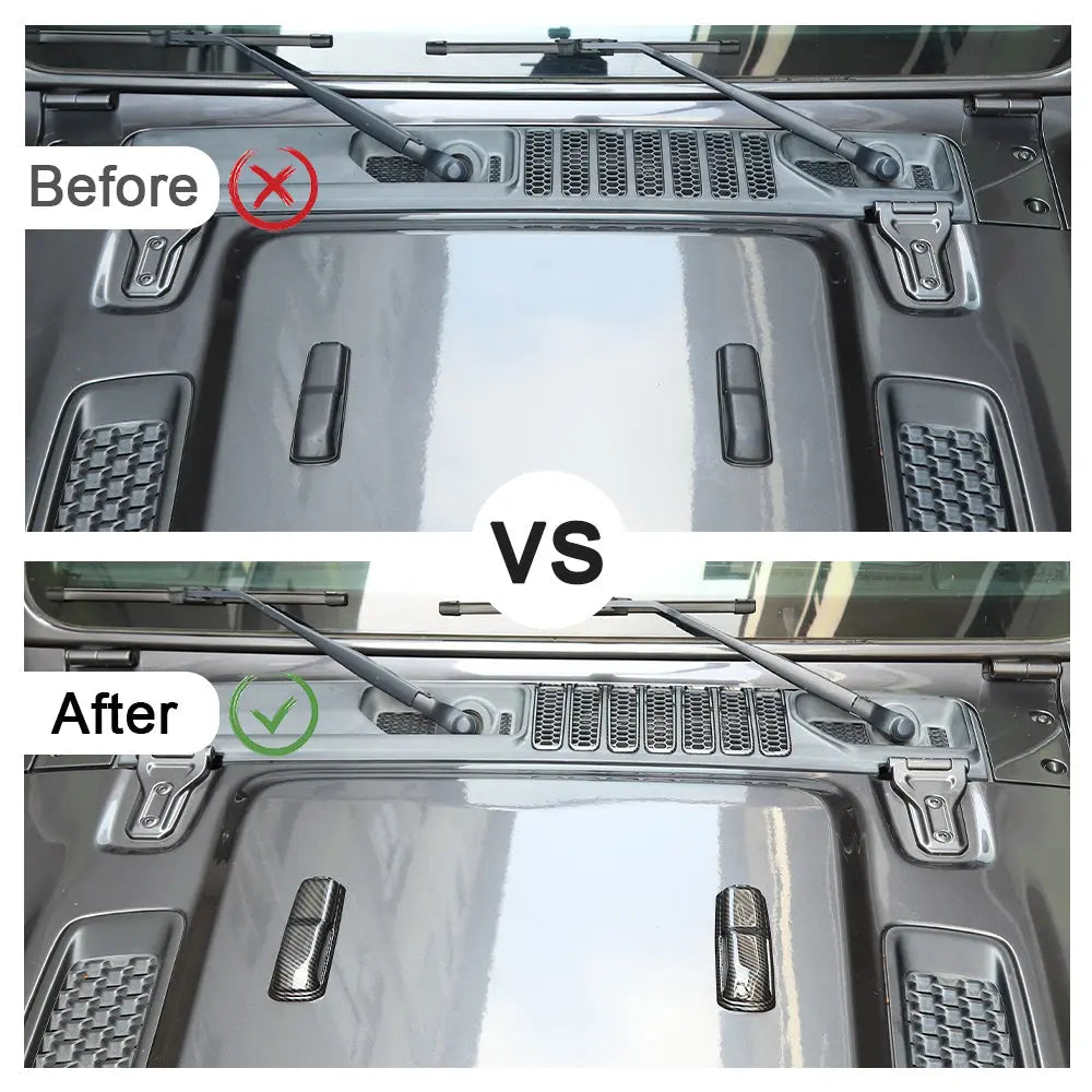 For 2018+ Jeep Wrangler JL JT Side Fender Engine Hood Hinge Air Inlet Trim