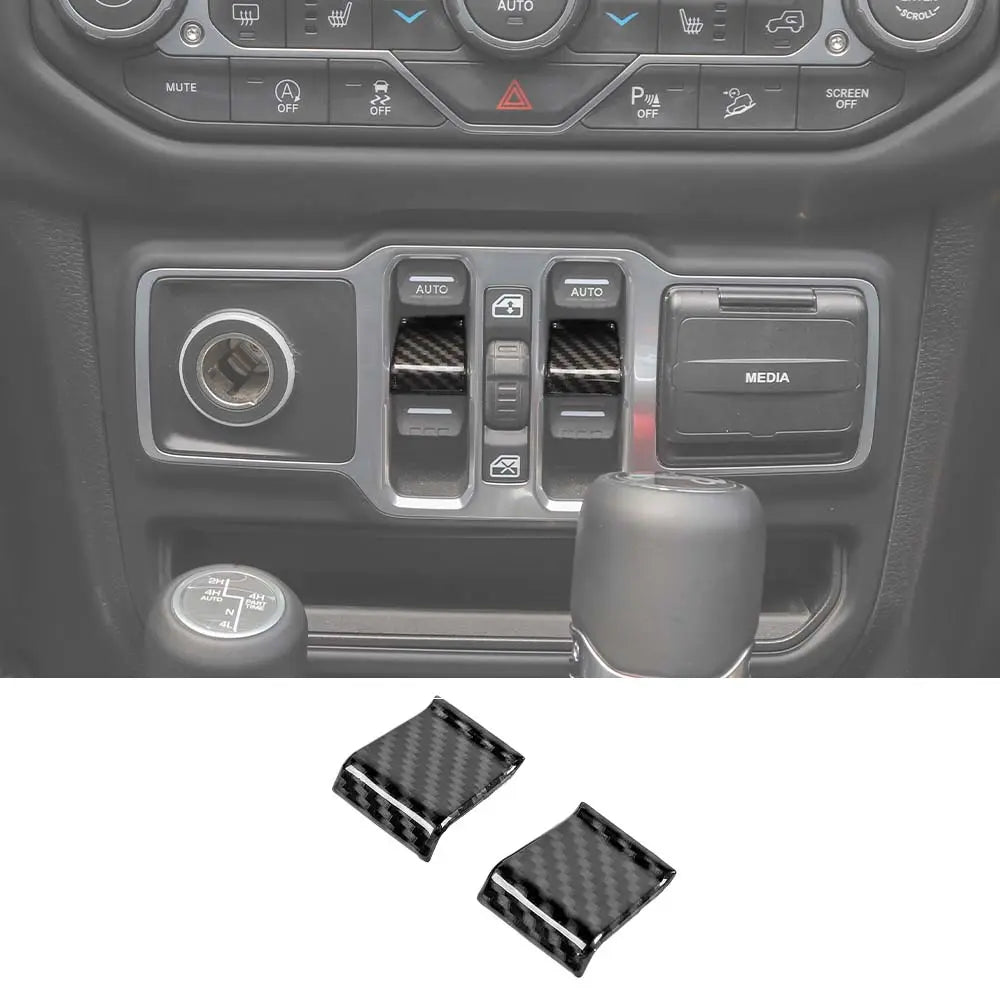For 2018+ Jeep Wrangler JL JT Window Lift Switch Button Cover Trim