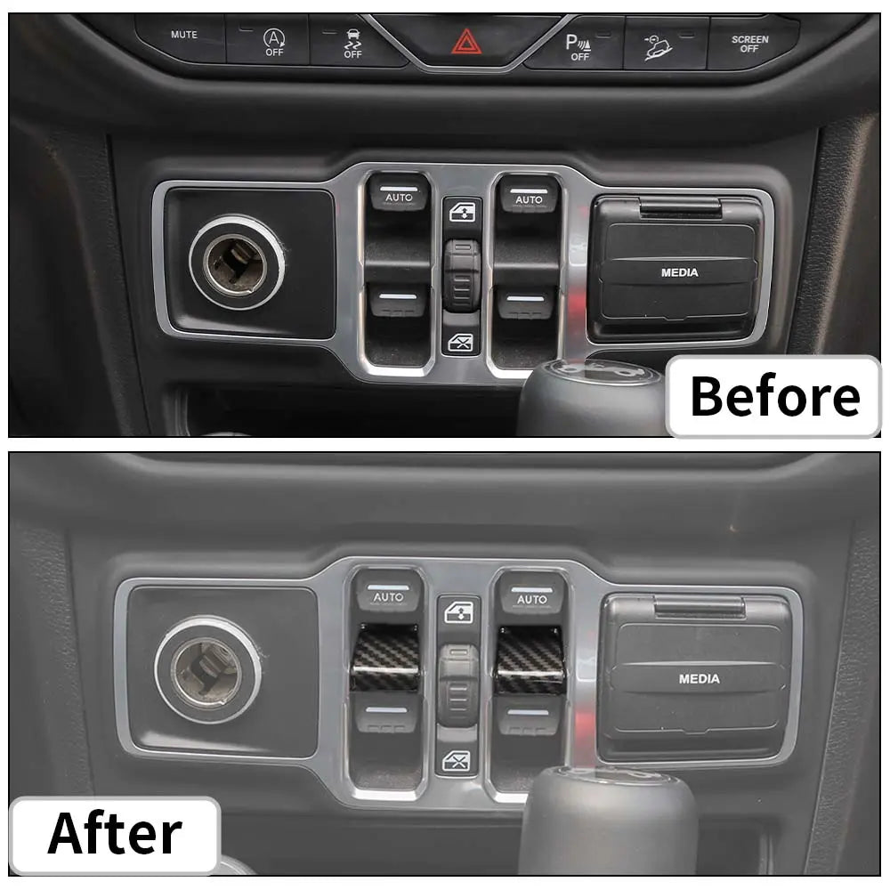 For 2018+ Jeep Wrangler JL JT Window Lift Switch Button Cover Trim
