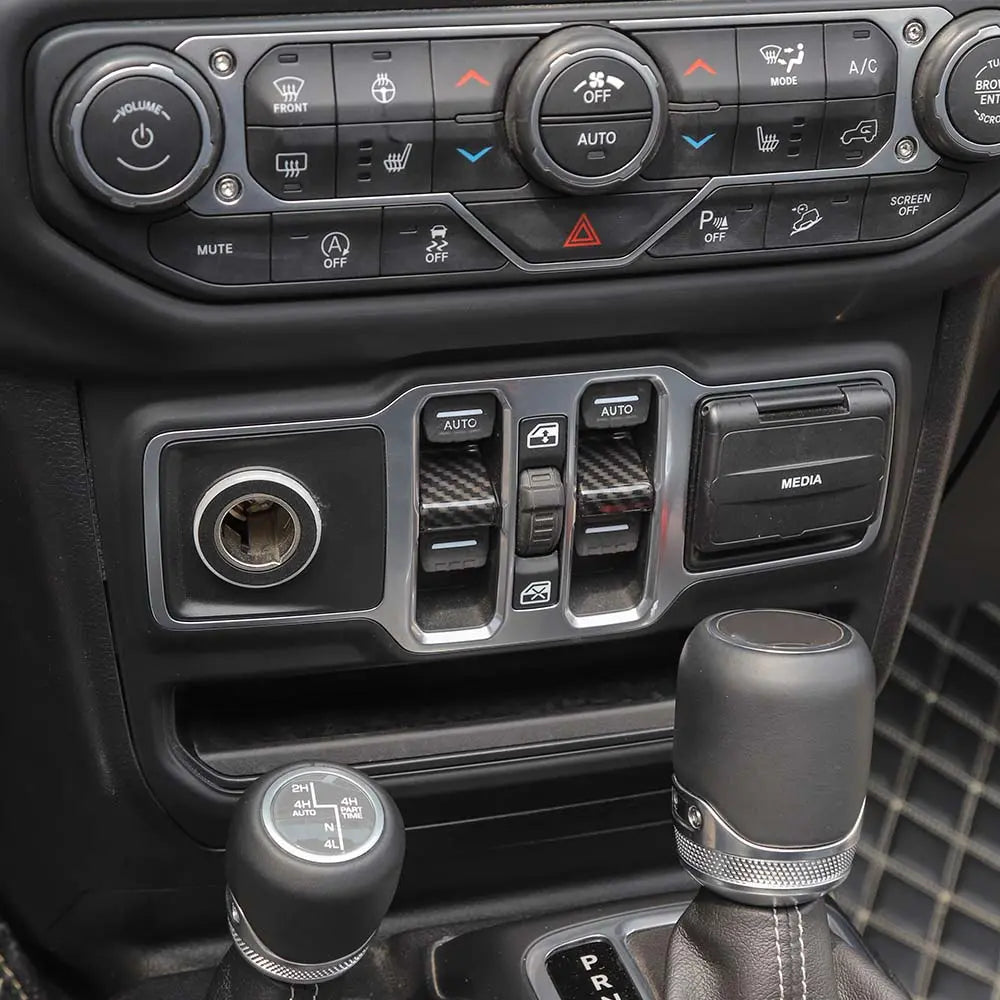 For 2018+ Jeep Wrangler JL JT Window Lift Switch Button Cover Trim