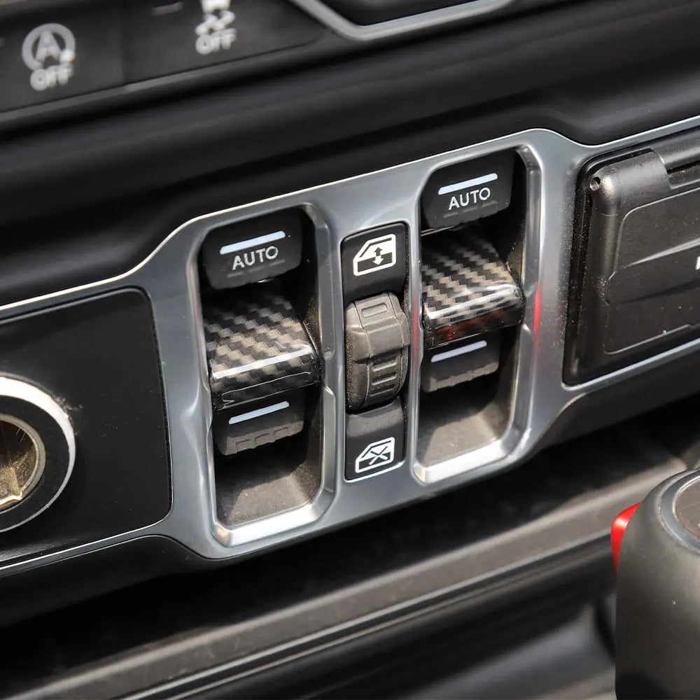 For 2018+ Jeep Wrangler JL JT Window Lift Switch Button Cover Trim