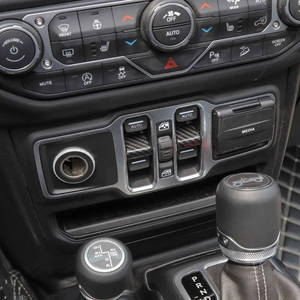 For 2018+ Jeep Wrangler JL JT Window Lift Switch Button Cover Trim