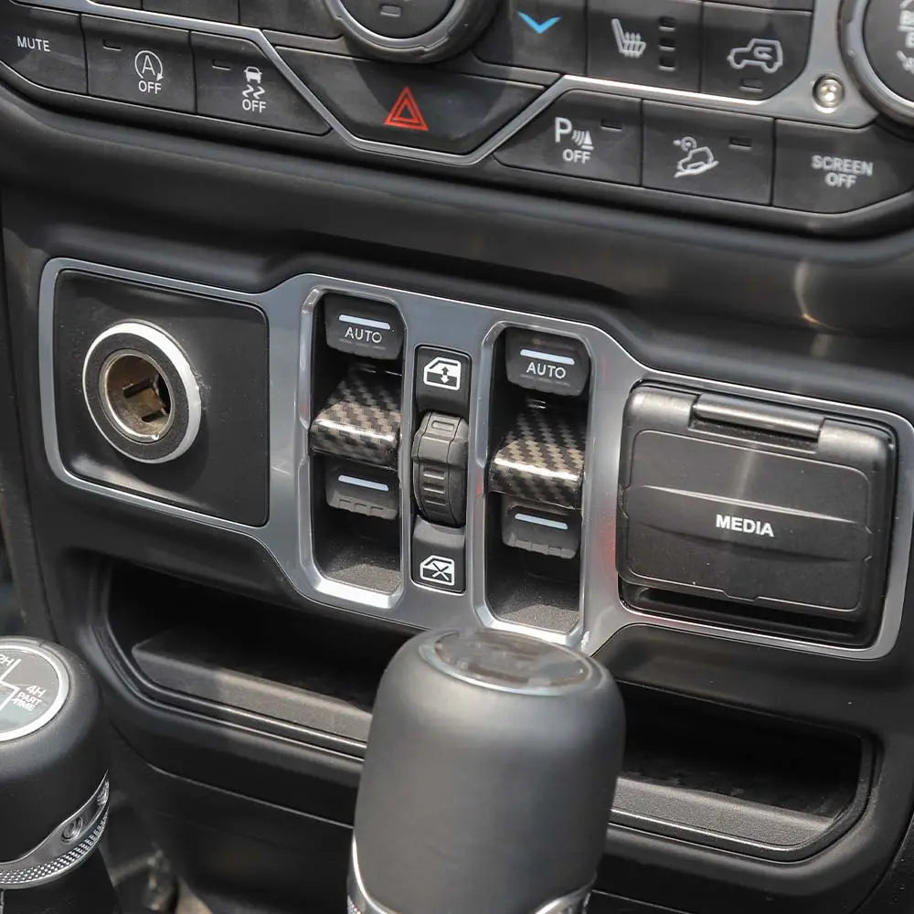 For 2018+ Jeep Wrangler JL JT Window Lift Switch Button Cover Trim