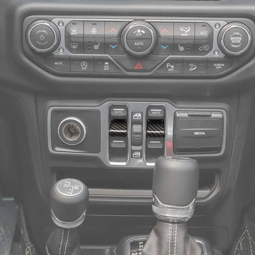For 2018+ Jeep Wrangler JL JT Window Lift Switch Button Cover Trim