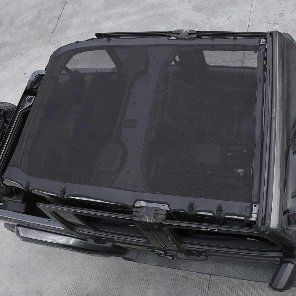 For 2018+ Jeep Wrangler JL Leather Roof Mesh Convertible Soft Top 4-Door Accessories