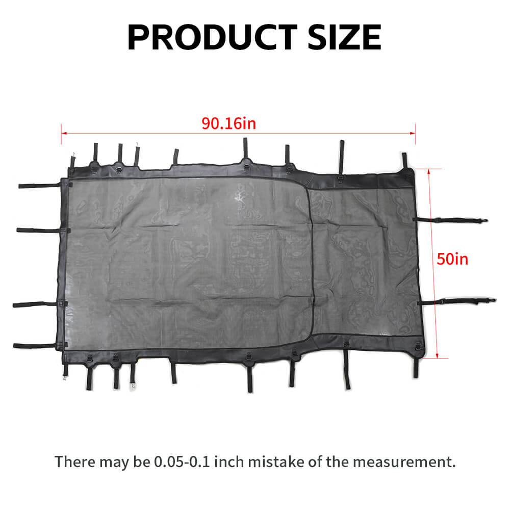 For 2018+ Jeep Wrangler JL Leather Roof Mesh Convertible Soft Top 4-Door Accessories