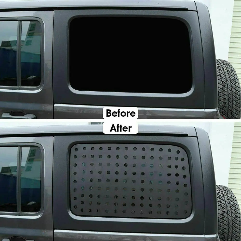 For 2018+ Jeep Wrangler JL Rear Door Window Glass Panel Trim Cover (4-Door Only)