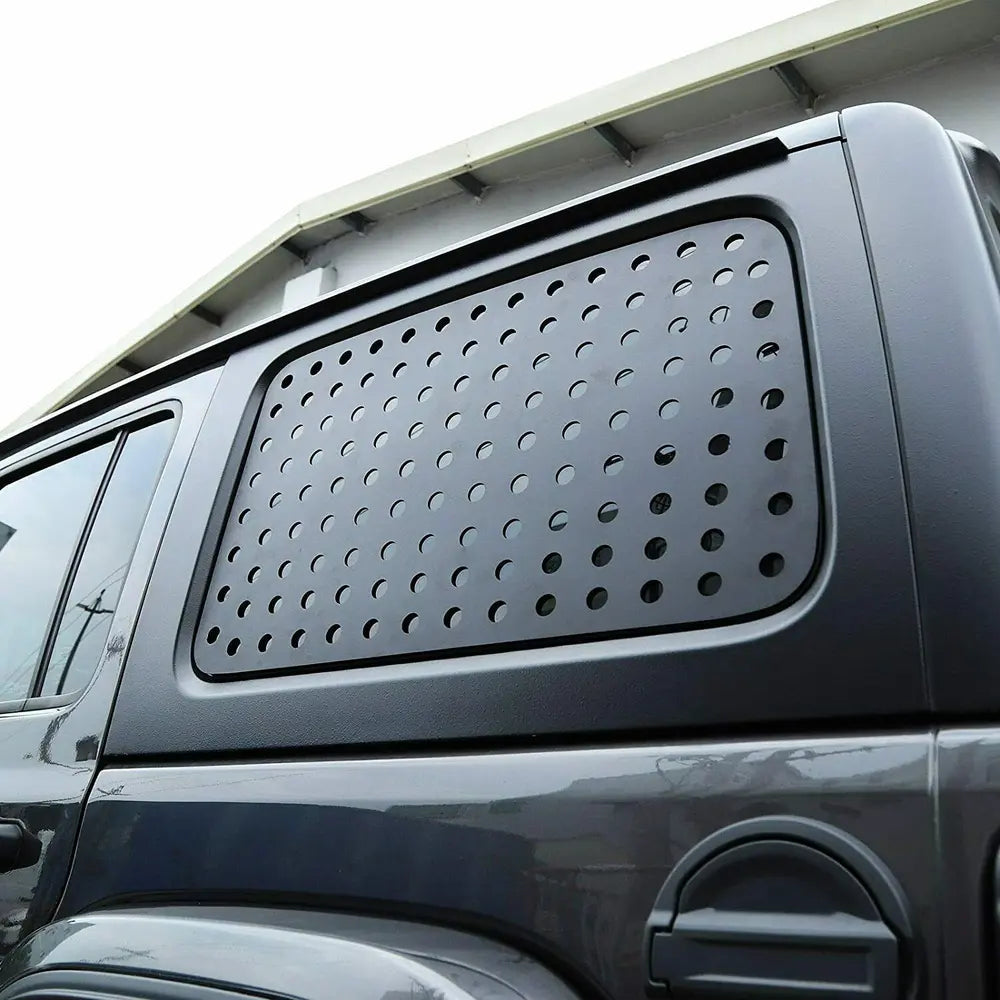 For 2018+ Jeep Wrangler JL Rear Door Window Glass Panel Trim Cover (4-Door Only)