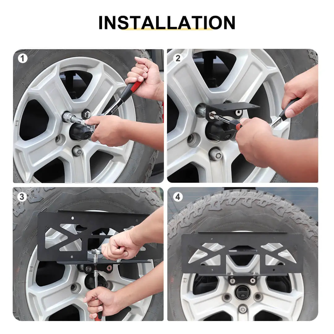 For 2018+ Jeep Wrangler JL Rear Spare Tire License Plate Bracket Accessories