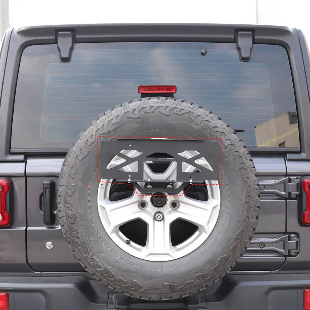 For 2018+ Jeep Wrangler JL Rear Spare Tire License Plate Bracket Accessories