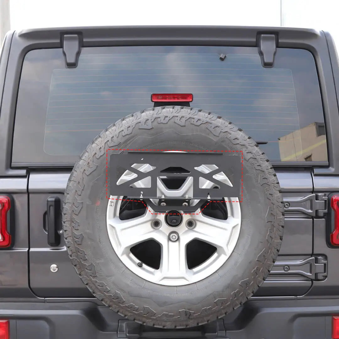 For 2018+ Jeep Wrangler JL Rear Spare Tire License Plate Bracket Accessories