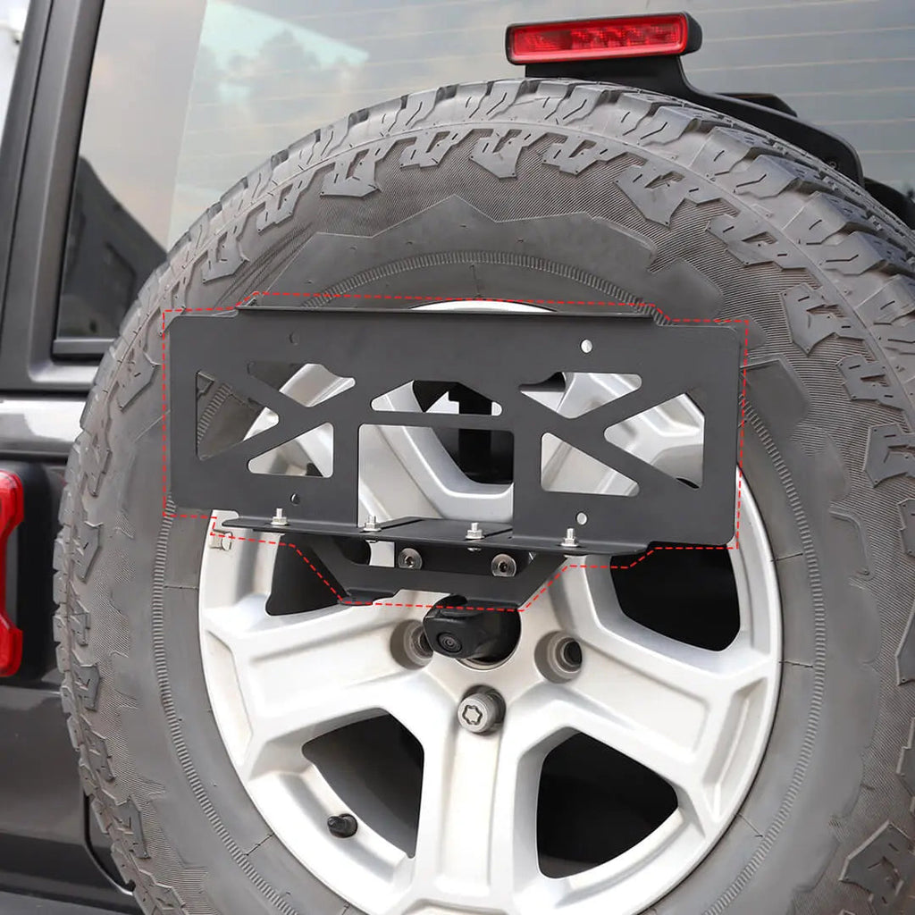 For 2018+ Jeep Wrangler JL Rear Spare Tire License Plate Bracket Accessories