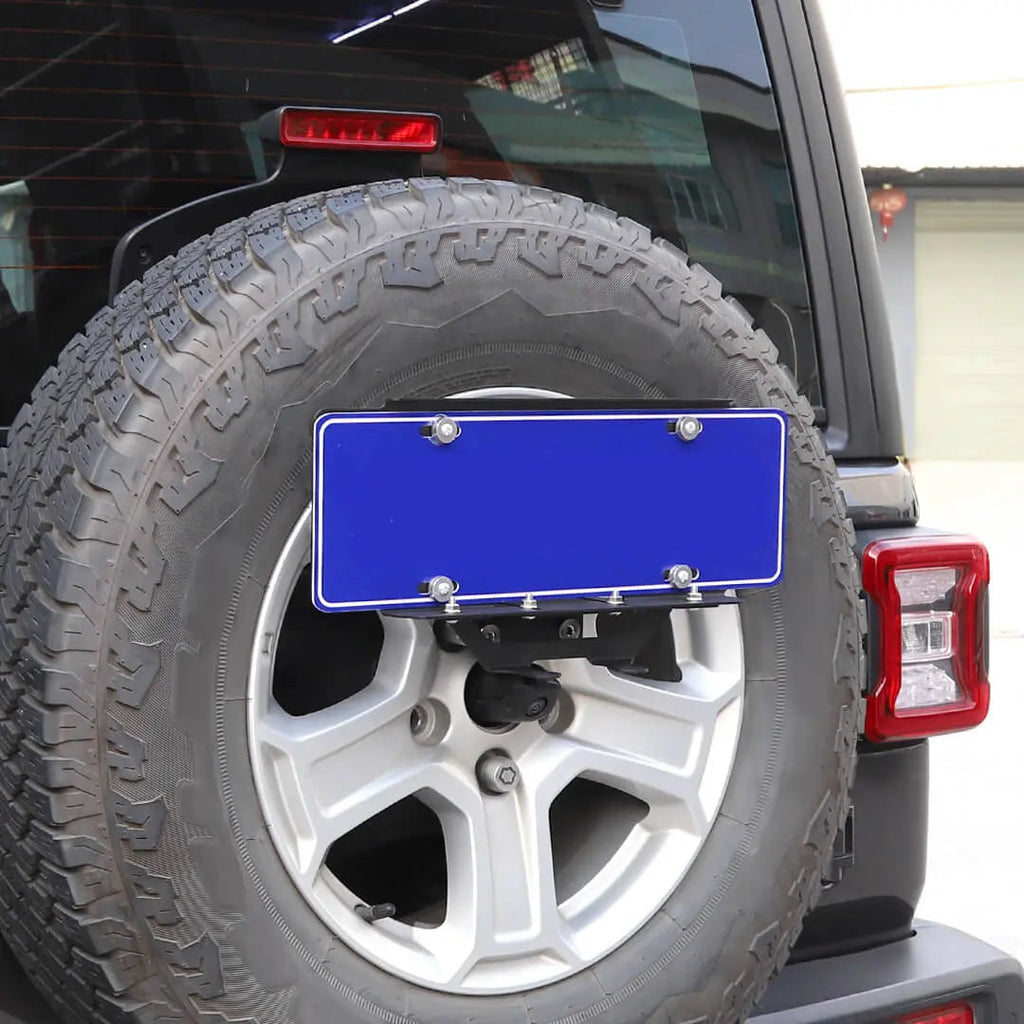 For 2018+ Jeep Wrangler JL Rear Spare Tire License Plate Bracket Accessories