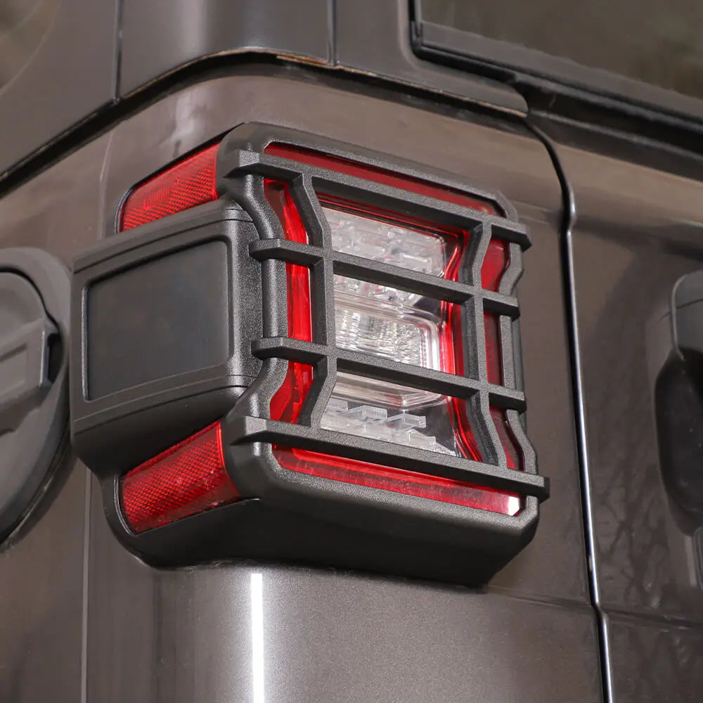 For 2018+ Jeep Wrangler JL Rear Tail Light Lamp Guard Trim Black (Only Fit LED Tail Light)