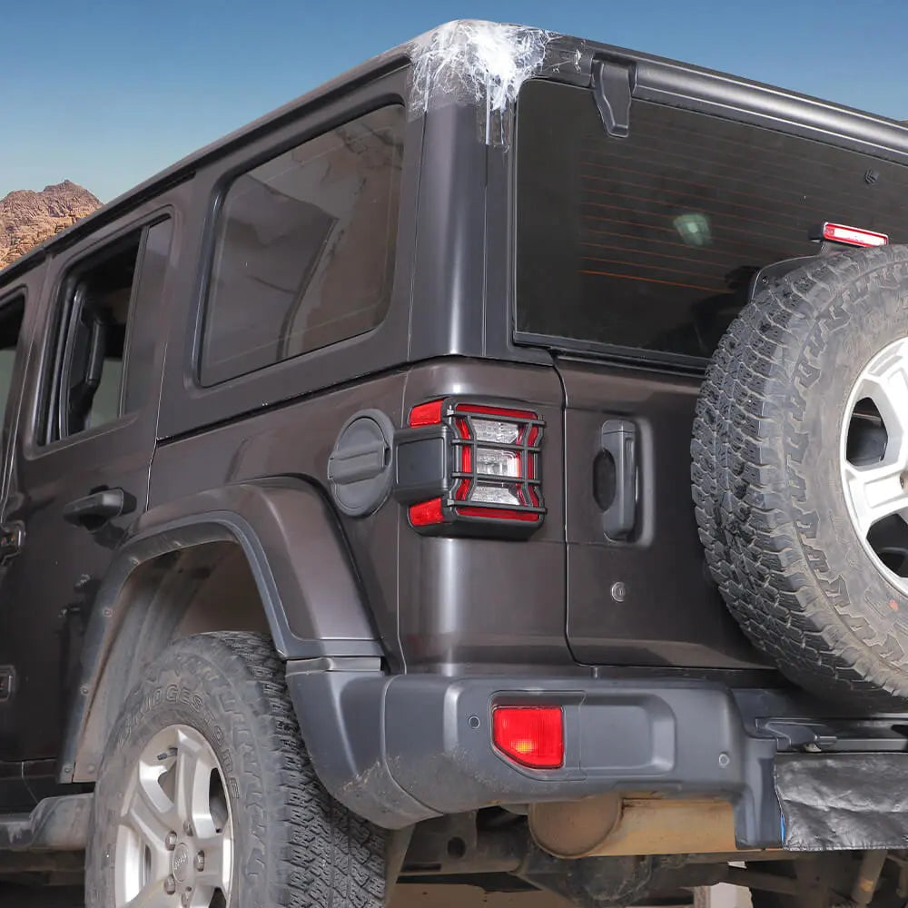 For 2018+ Jeep Wrangler JL Rear Tail Light Lamp Guard Trim Black (Only Fit LED Tail Light)