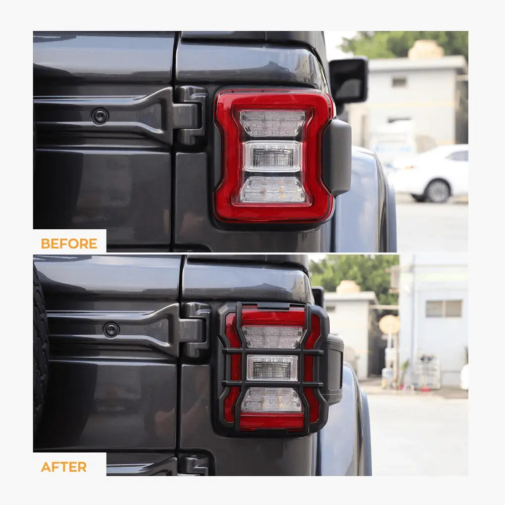 For 2018+ Jeep Wrangler JL Rear Tail Light Lamp Guard Trim Black (Only Fit LED Tail Light)