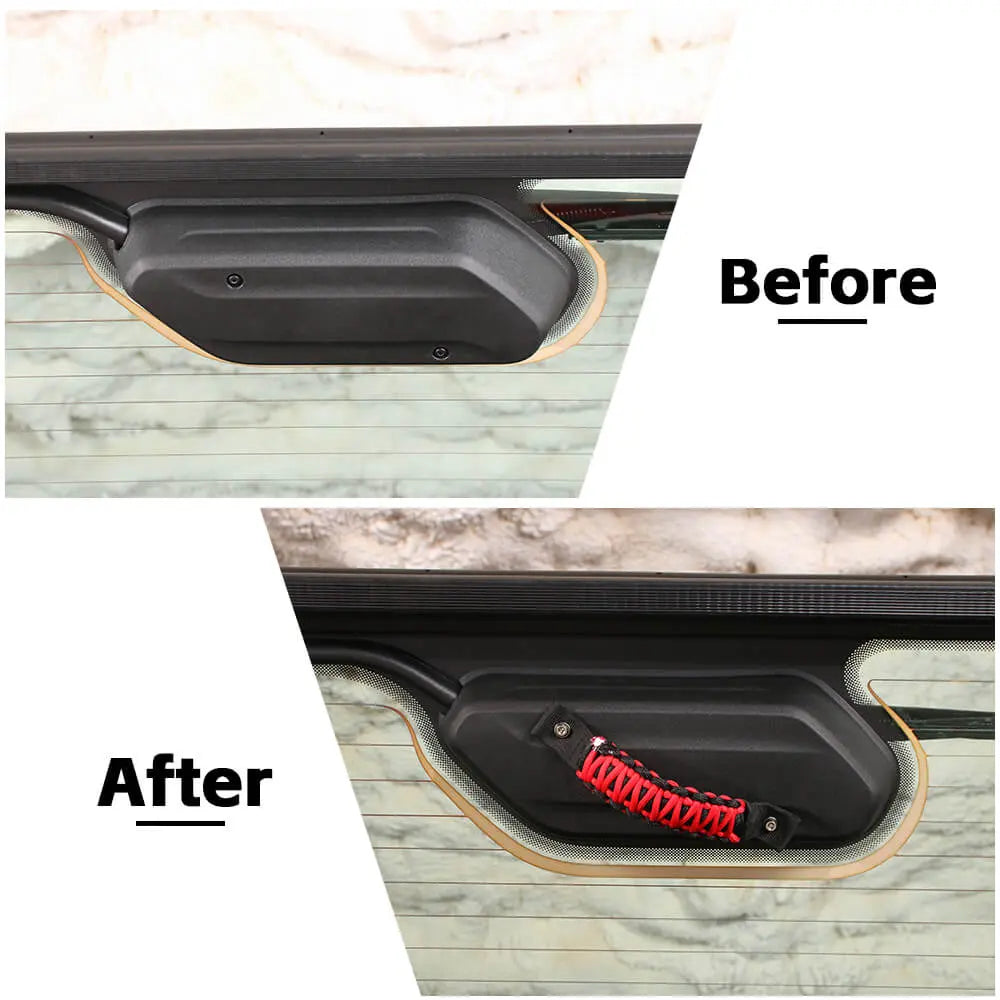 For 2018+ Jeep Wrangler JL Rear Tail Window Glass Paracord Grab Handles