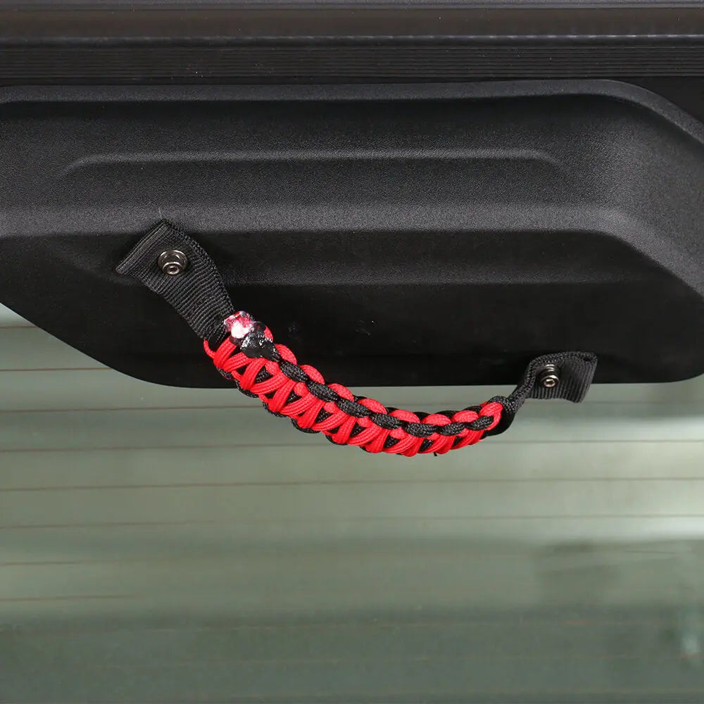 For 2018+ Jeep Wrangler JL Rear Tail Window Glass Paracord Grab Handles