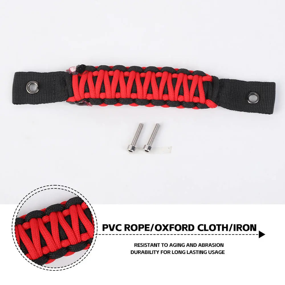For 2018+ Jeep Wrangler JL Rear Tail Window Glass Paracord Grab Handles