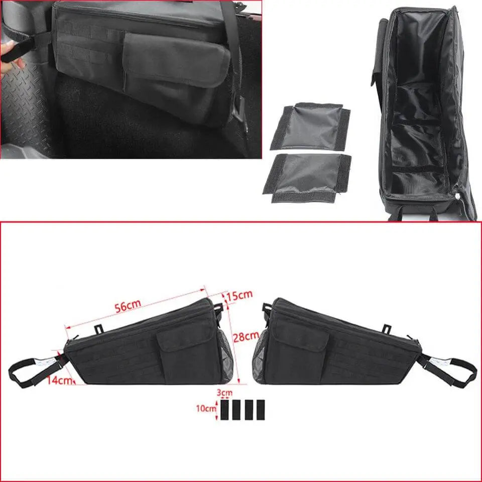 For 2018-2023 Jeep Wrangler JL Rear Trunk Cargo Organizer Storage Bag 2-Door Version (2 pcs)