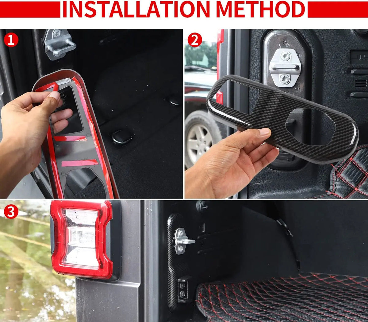 For 2018+ Jeep Wrangler JL Rear Trunk Lock Panel Trim Cover